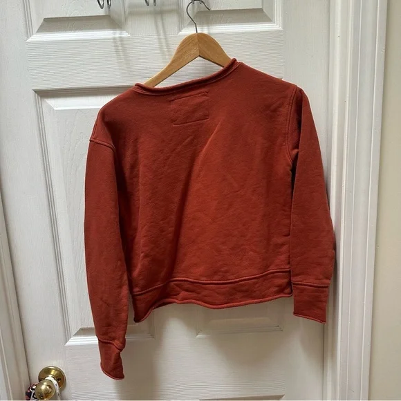 Frank & Eileen Brick Red Sweatshirt crew cropped s small the lab